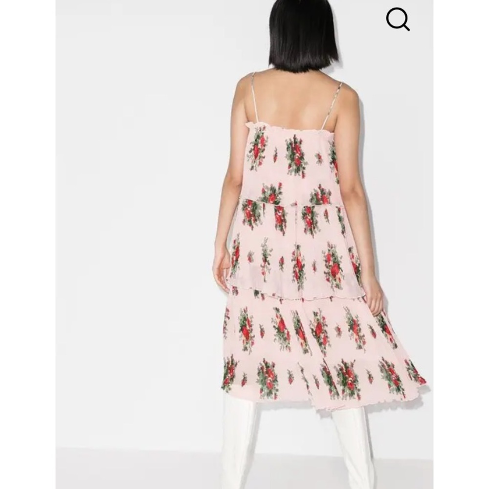 Ganni Pleated Midi Dress US Size 4 NWT